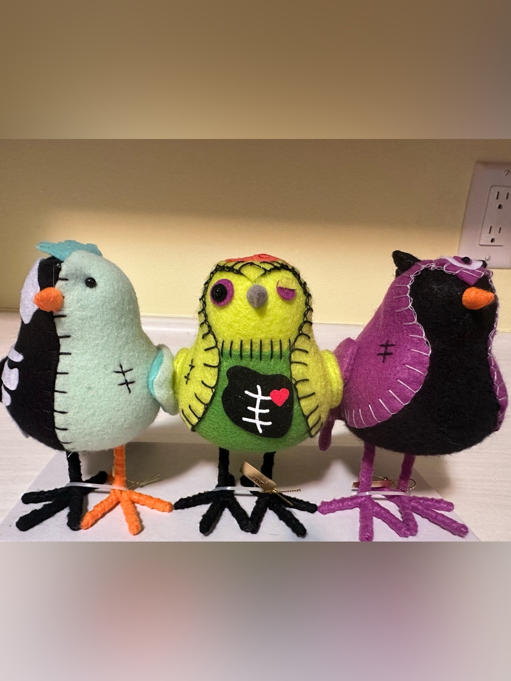 Handmade Plush Green Bird Toy for Pets
